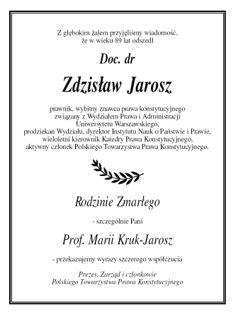 Z. Jarosz - nekrolog